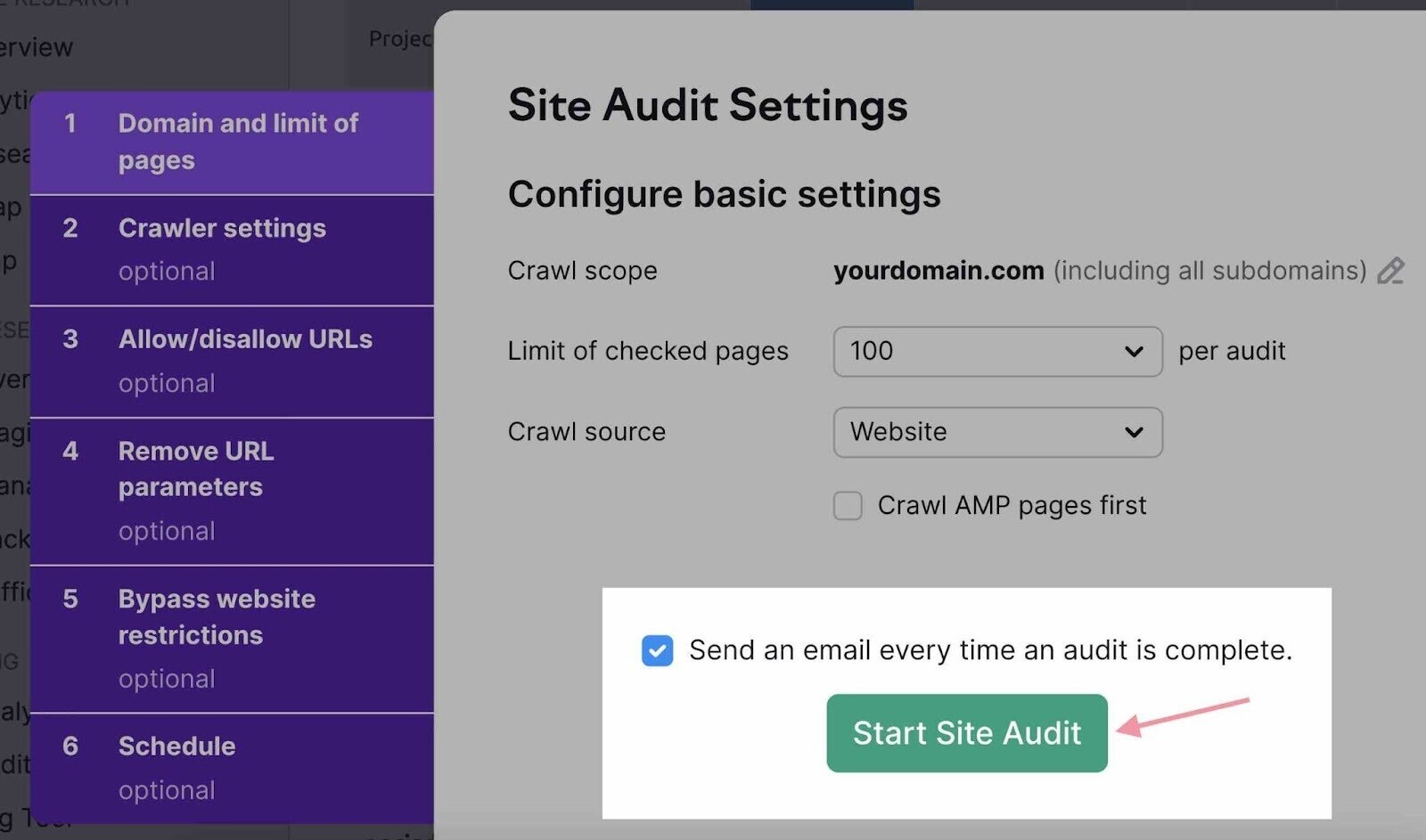 use site audit