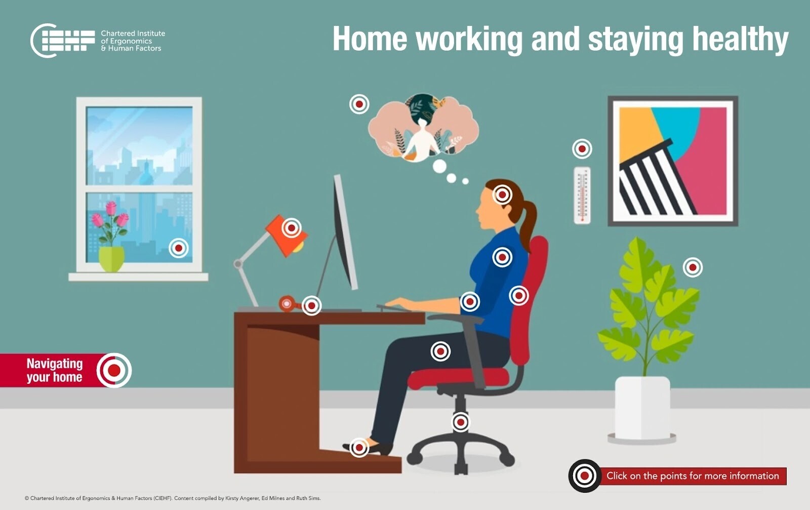 "Home Working and Staying Healthy" infographic