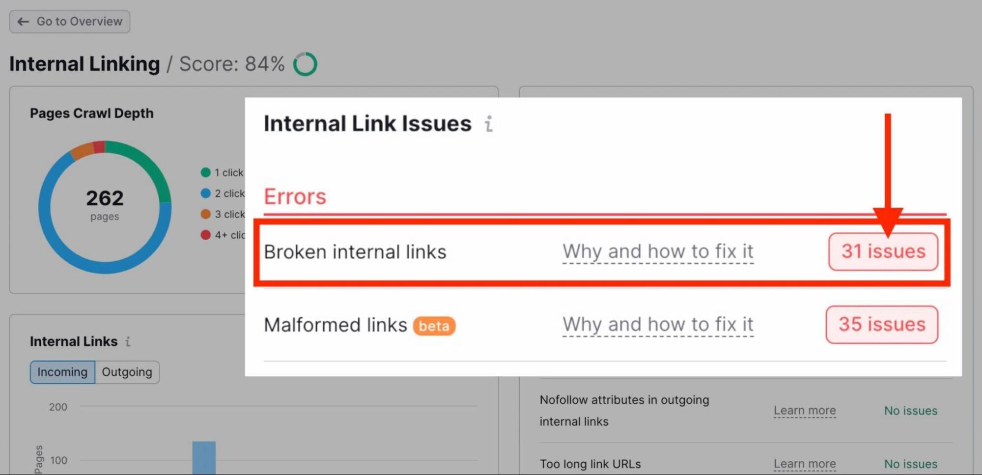 Broken internal links