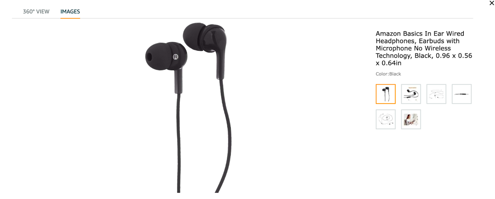 "Images" for Amazon headphones listing