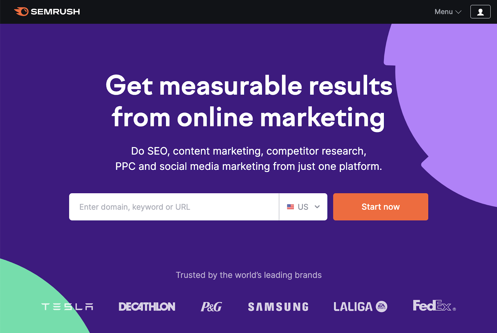 Semrush’s website homepage