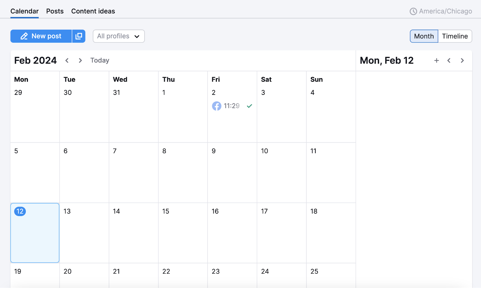 Social Poster tool calendar