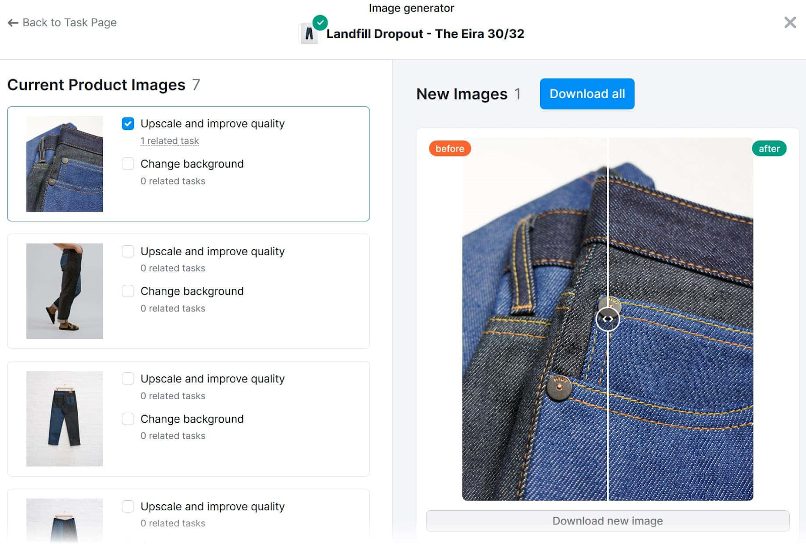 Image generator section in Ecommerce Booster