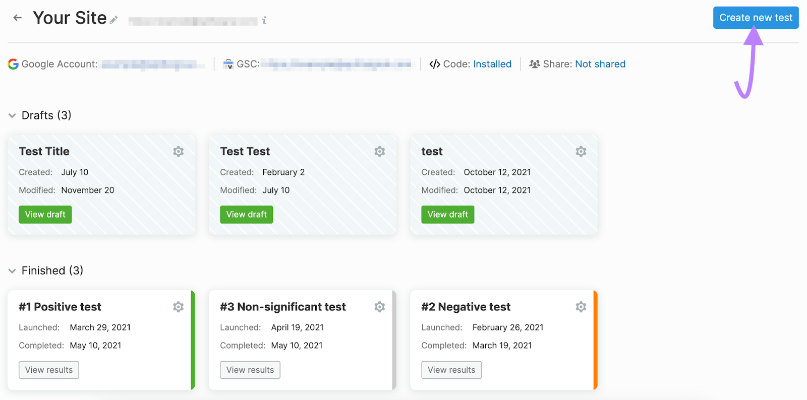 Create new test button in SplitSignal tool