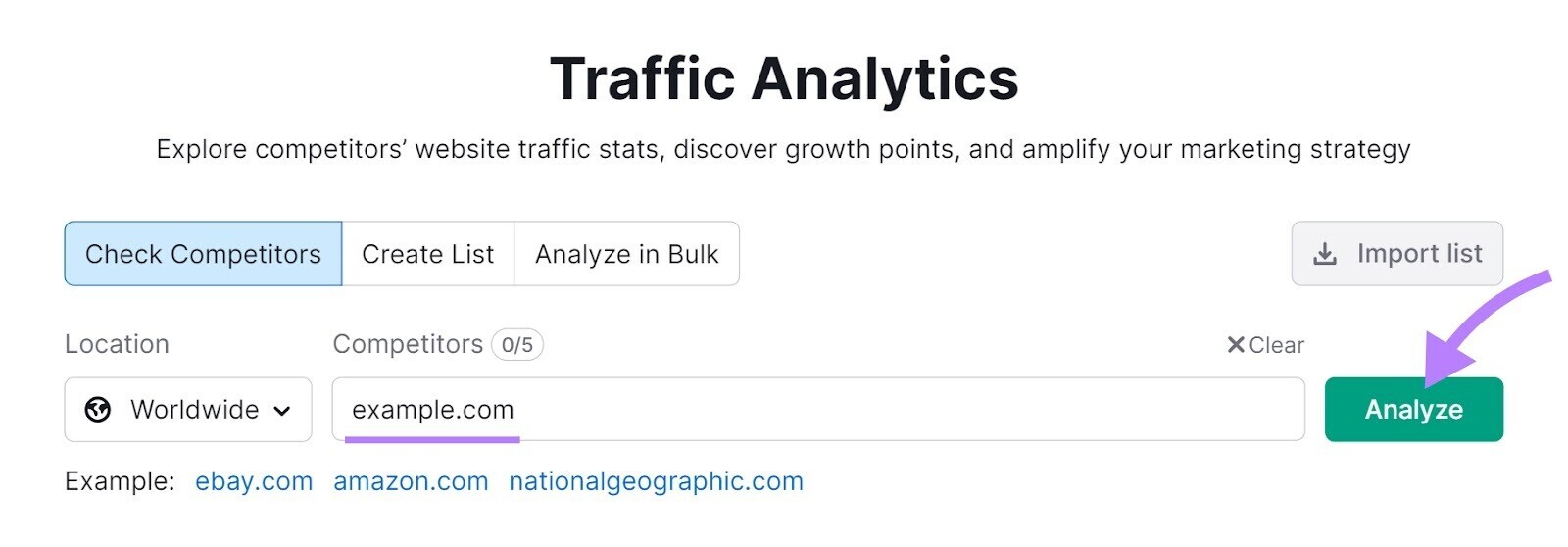 Traffic Analytics tool