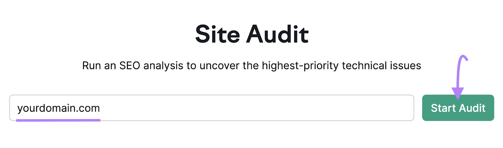 Site Audit tool search bar