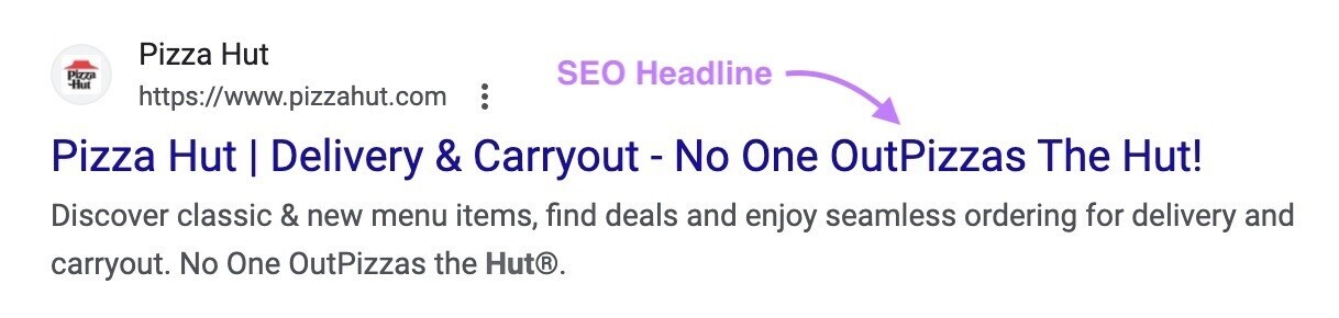 an example of SEO headline in SERP