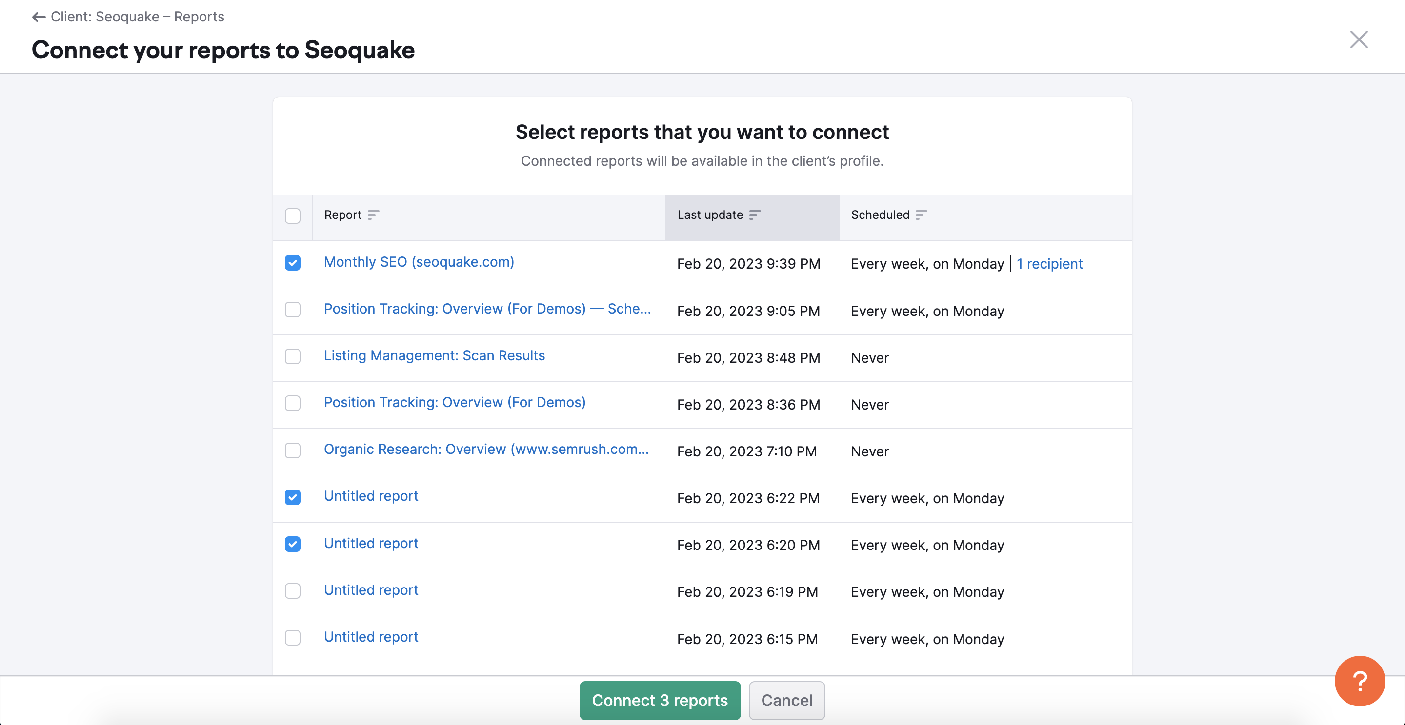 Adding reports to a Client Portal