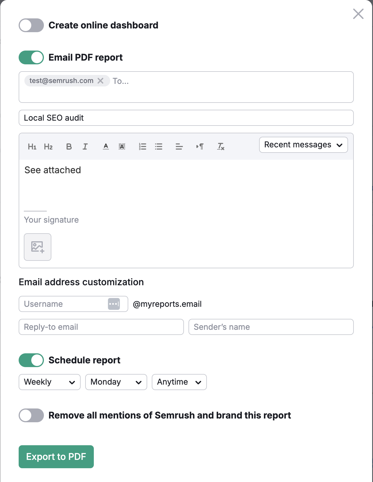 Report Automation with Semrush image 2